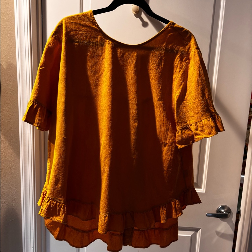 Yellow Cotton Blend Fabric